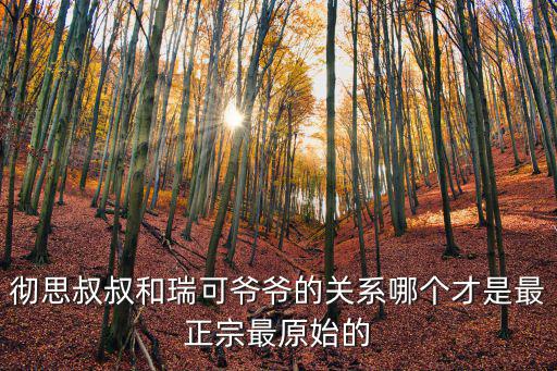 徹思叔叔和瑞可爺爺的關系哪個才是最正宗最原始的