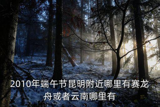 2010年端午節昆明附近哪里有賽龍舟或者云南哪里有