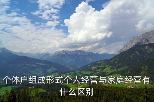 個體戶組成形式個人經營與家庭經營有什么區(qū)別