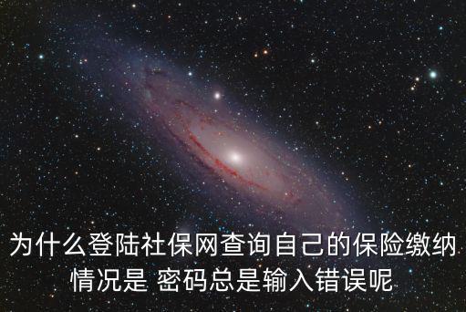 為什么登陸社保網查詢自己的保險繳納情況是 密碼總是輸入錯誤呢