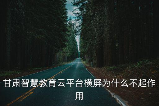 甘肅智慧教育云平臺橫屏為什么不起作用