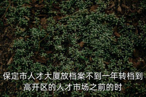 保定市人才大廈放檔案不到一年轉(zhuǎn)檔到高開區(qū)的人才市場之前的時