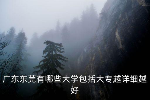 廣東東莞有哪些大學(xué)包括大專越詳細(xì)越好