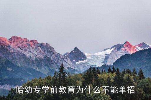 哈幼專學前教育為什么不能單招