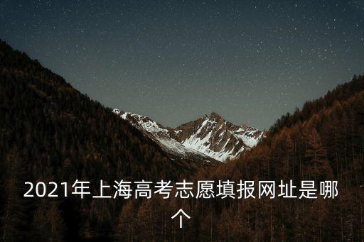2021年上海高考志愿填報網(wǎng)址是哪個