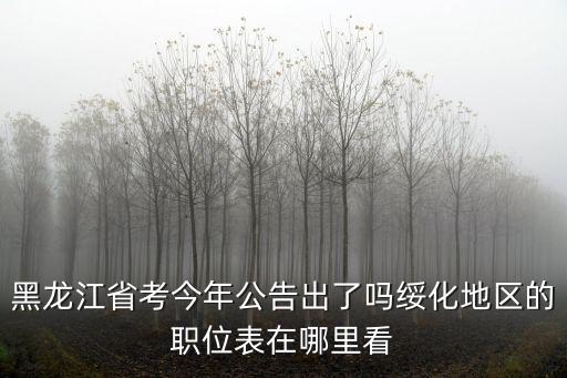 黑龍江省考今年公告出了嗎綏化地區(qū)的職位表在哪里看