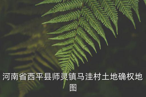 河南省西平縣師靈鎮馬洼村土地確權地圖