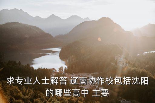 求專業(yè)人士解答 遼南協(xié)作校包括沈陽的哪些高中 主要