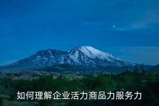 如何理解企業活力商品力服務力