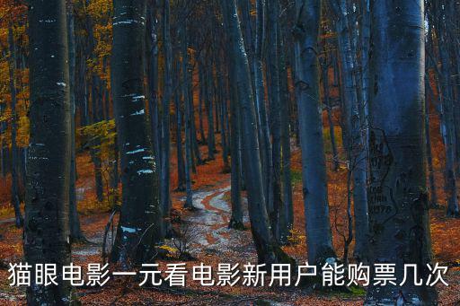 貓眼電影一元看電影新用戶能購票幾次