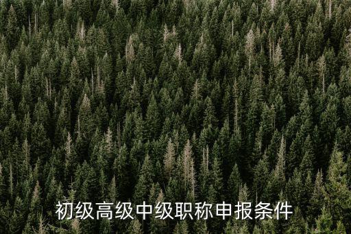 初級高級中級職稱申報條件