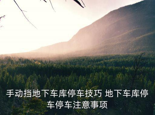 停車庫，手動擋地下車庫停車技巧 地下車庫停車停車注意事項