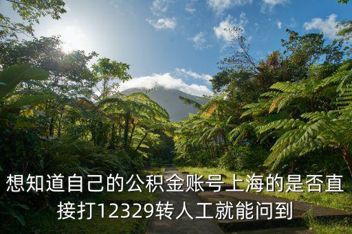 想知道自己的公積金賬號上海的是否直接打12329轉(zhuǎn)人工就能問到