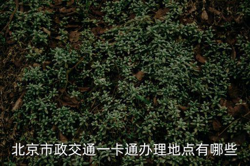 北京市政交通一卡通辦理地點(diǎn)有哪些