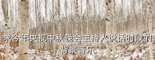 央視中秋晚會，求今年央視中秋晚會主持人說話時候的背景音樂