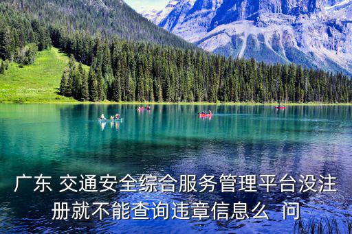 廣東 交通安全綜合服務(wù)管理平臺沒注冊就不能查詢違章信息么  問