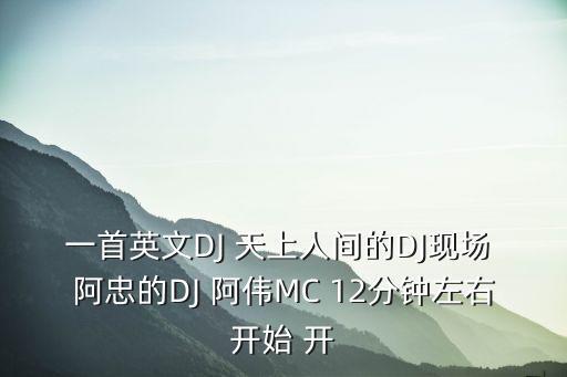 阿忠農家樂，一首英文DJ 天上人間的DJ現場 阿忠的DJ 阿偉MC 12分鐘左右開始 開