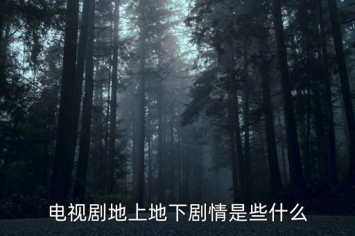 電視劇地上地下劇情是些什么