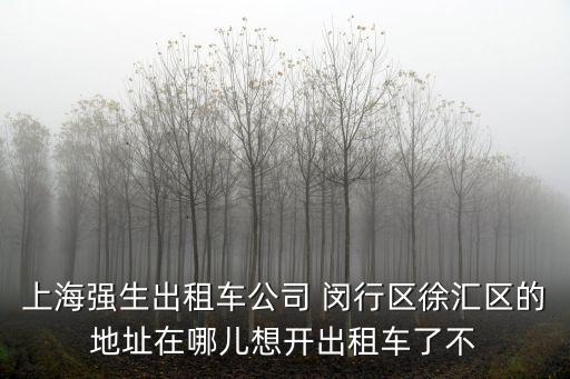 上海強生出租車公司 閔行區(qū)徐匯區(qū)的地址在哪兒想開出租車了不