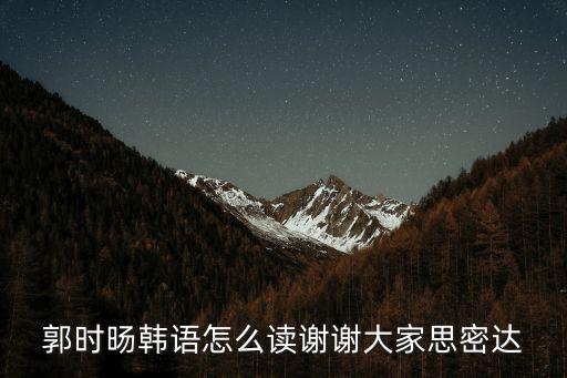 郭時旸韓語怎么讀謝謝大家思密達
