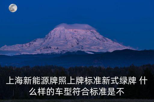 上海新能源牌照上牌標準新式綠牌 什么樣的車型符合標準是不