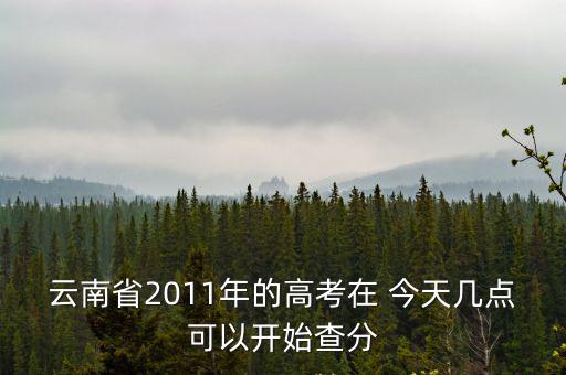 高考查分幾點，云南省2011年的高考在 今天幾點可以開始查分
