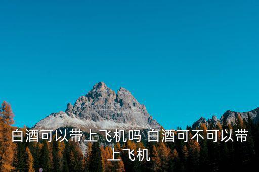 白酒可以帶上飛機嗎，請問乘機能帶白酒嗎怎么帶法