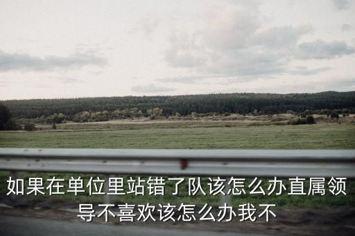 如果在單位里站錯了隊該怎么辦直屬領導不喜歡該怎么辦我不