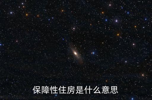 保障性住房是什么意思