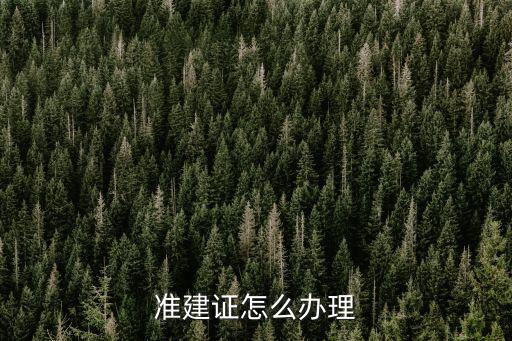 準(zhǔn)建證怎么辦理