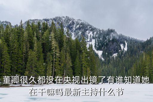 董卿很久都沒在央視出鏡了有誰知道她在干嘛嗎最新主持什么節(jié)