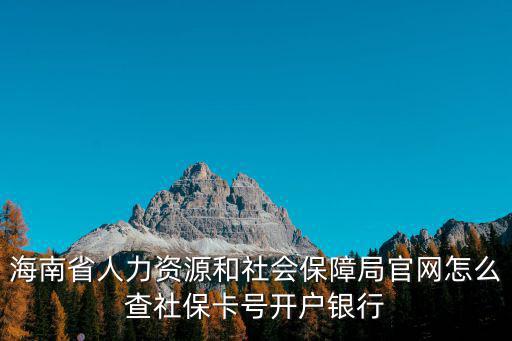 海南省人力資源和社會(huì)保障局官網(wǎng)怎么查社保卡號(hào)開戶銀行