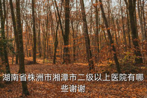 二級以上醫院包括哪些，湖南省株洲市湘潭市二級以上醫院有哪些謝謝