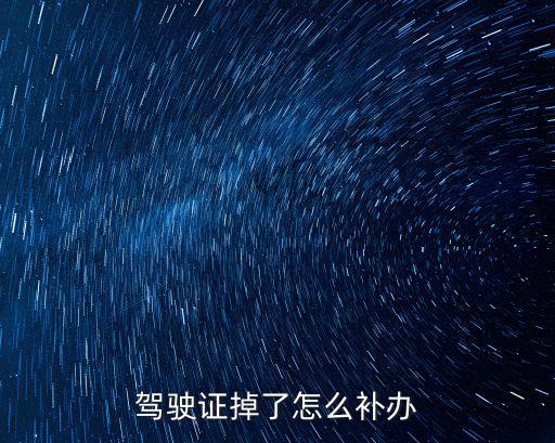 駕駛證掉了怎么補(bǔ)辦