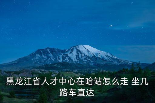 黑龍江省人才，黑龍江省人才中心在哈站怎么走 坐幾路車直達