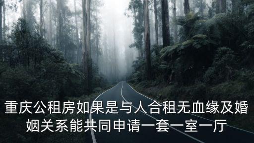 重慶公租房如果是與人合租無血緣及婚姻關系能共同申請一套一室一廳