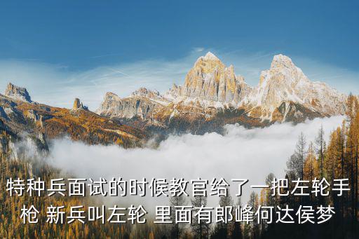 特種兵面試的時(shí)候教官給了一把左輪手槍 新兵叫左輪 里面有郎峰何達(dá)侯夢(mèng)