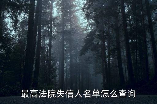 最高法院失信人名單怎么查詢