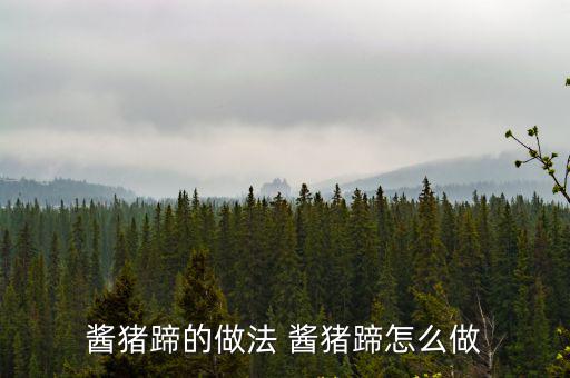 醬豬蹄兒，醬豬蹄的做法 醬豬蹄怎么做