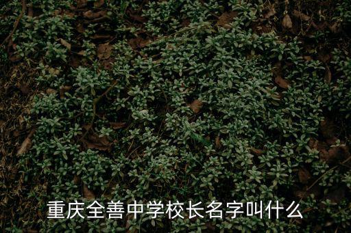 重慶全善中學(xué)校長(zhǎng)名字叫什么