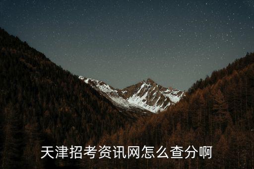 天津招考資訊網怎么查分啊