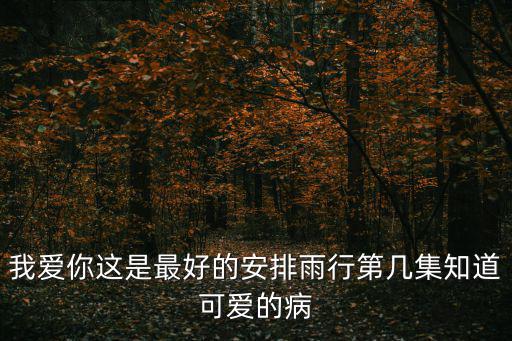 我愛你這是最好的安排雨行第幾集知道可愛的病