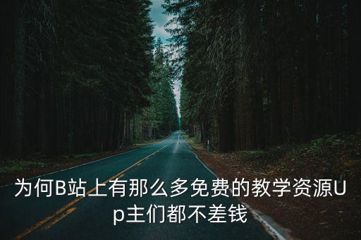 為何B站上有那么多免費的教學資源Up主們都不差錢