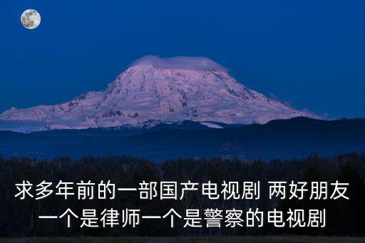 求多年前的一部國產電視劇 兩好朋友一個是律師一個是警察的電視劇