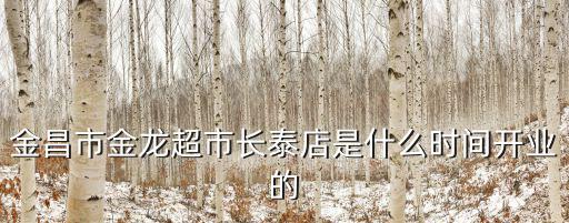 金昌市金龍超市長泰店是什么時間開業的