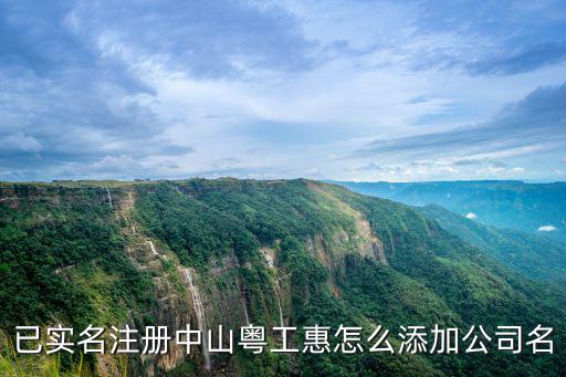 已實名注冊中山粵工惠怎么添加公司名
