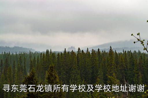 尋東莞石龍鎮(zhèn)所有學校及學校地址謝謝