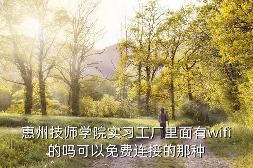 惠州技師學院實習工廠里面有wifi的嗎可以免費連接的那種