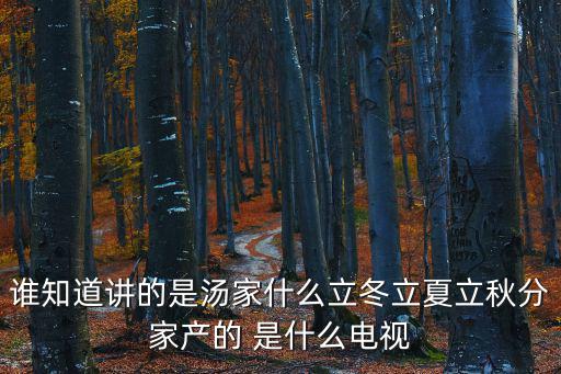 誰知道講的是湯家什么立冬立夏立秋分家產的 是什么電視