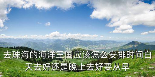海洋王國攻略，去珠海的海洋王國應該怎么安排時間白天去好還是晚上去好要從早